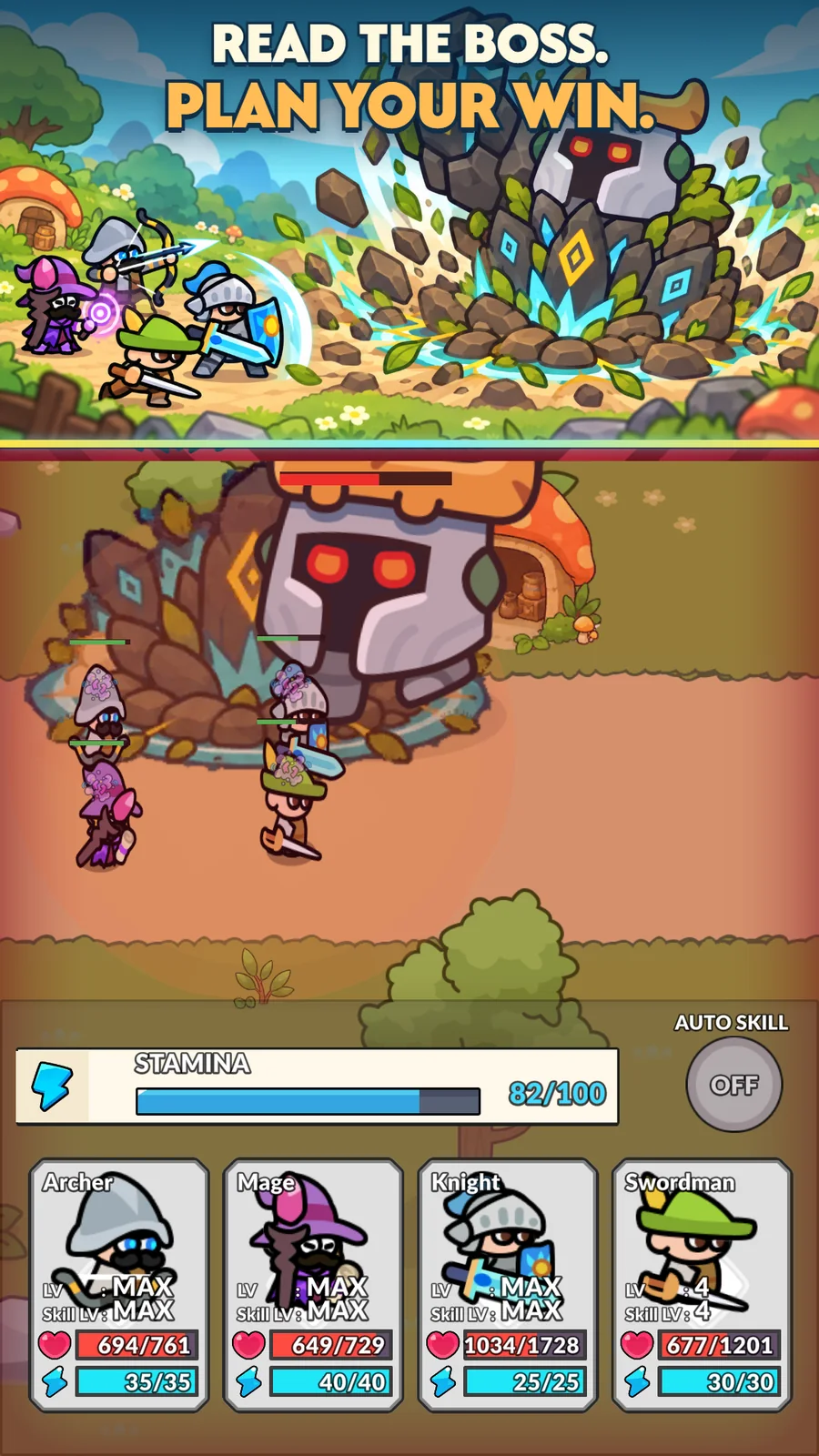 Plan your formation for a boss encounter
