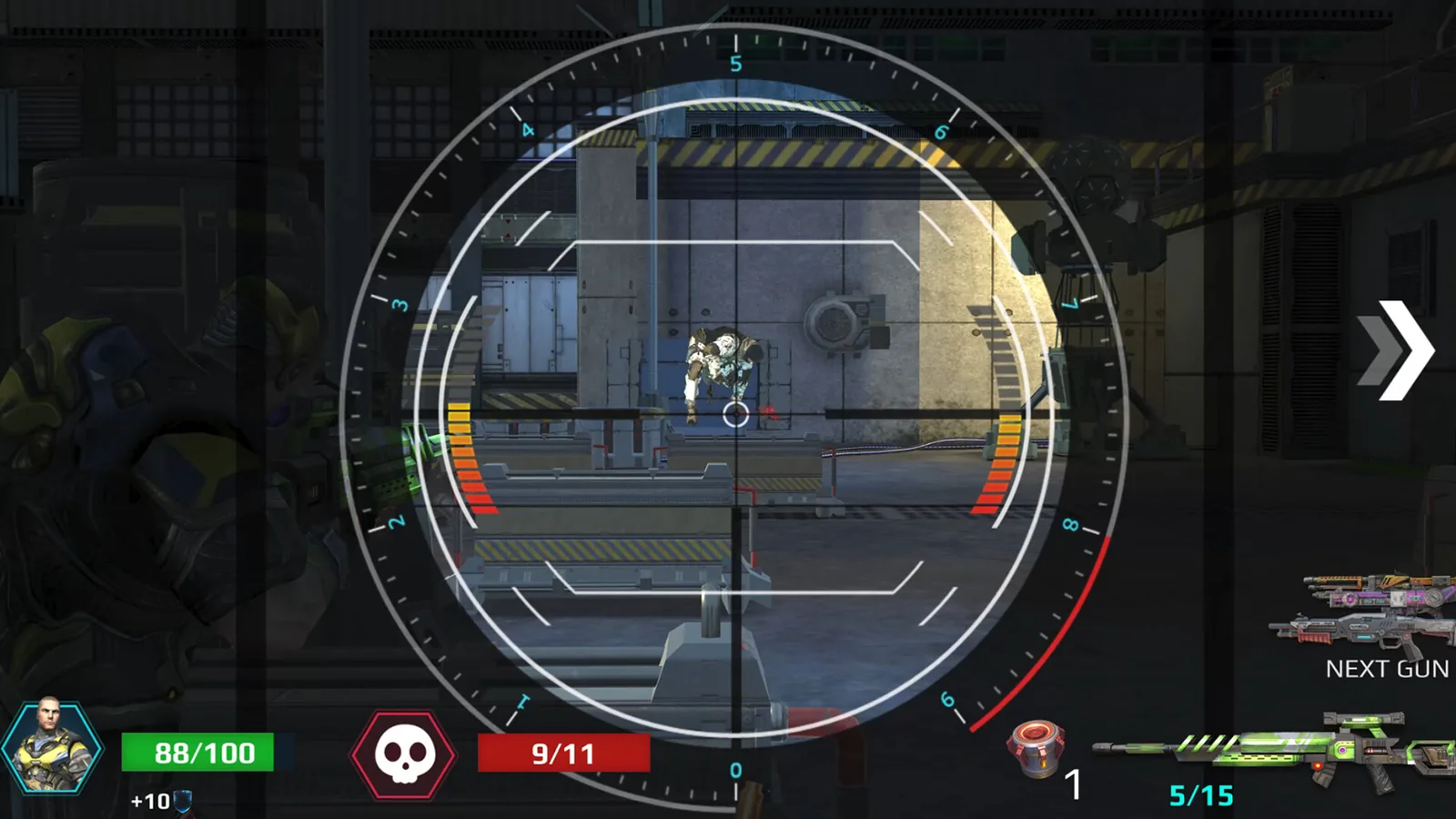 Aim through a sniper scope