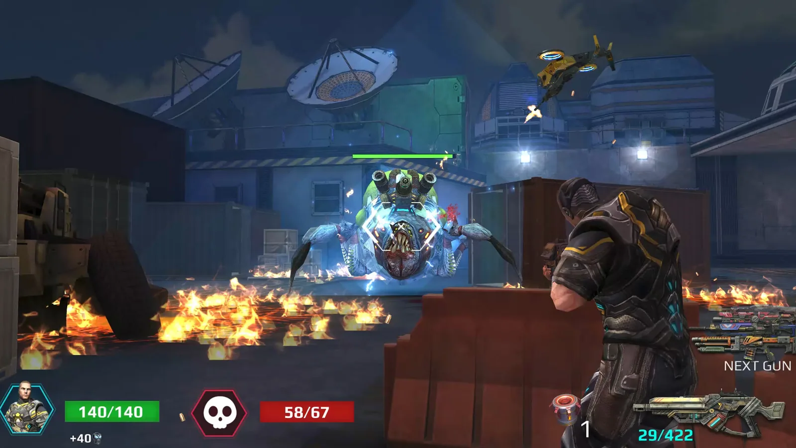 Face enemy attacks in a night battle